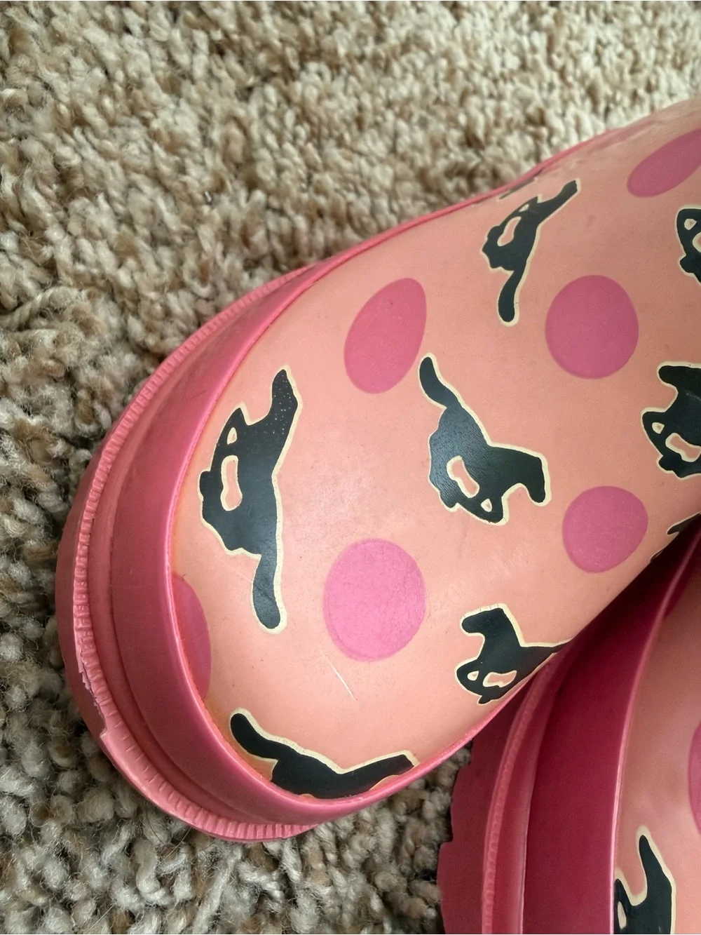 Blazin Roxx Girls Pink Horse Polka Dot Rain Boots Size XS 10/11